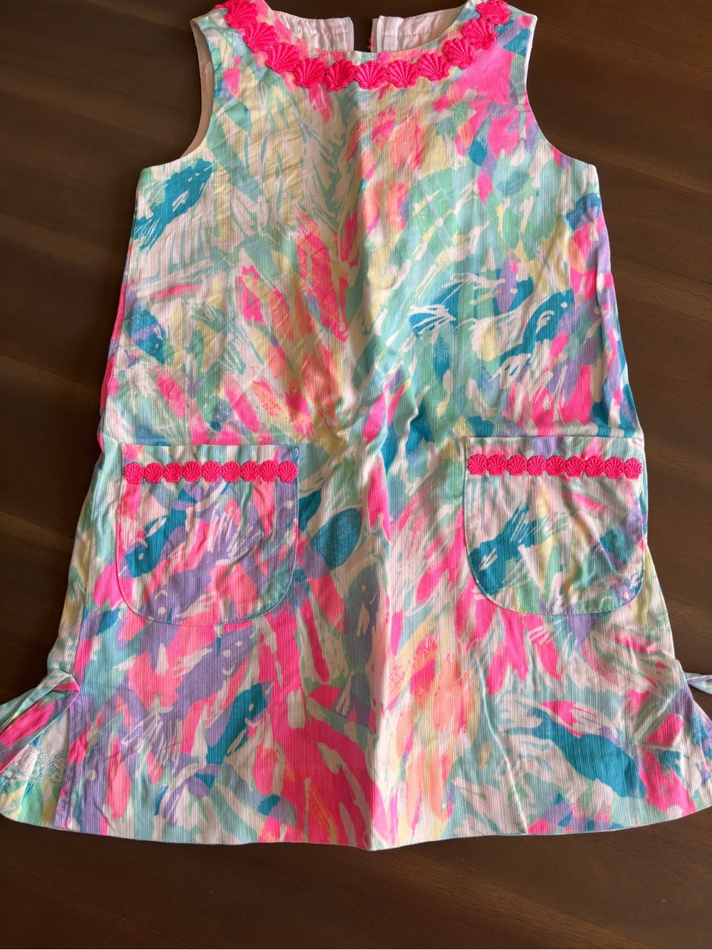 Lilly Pulitzer Girls Tropical Watercolor Shift Dress Sz 7
